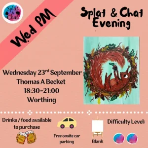 paint parties and experiences 3 Wednesday 23rd September, 18:30-21:00, Thomas A Becket, Worthing